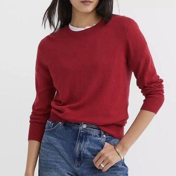 LOFT NWT Petite Luxe Knit Sweater Dark Red Size XSmall Petite - Picture 1 of 7